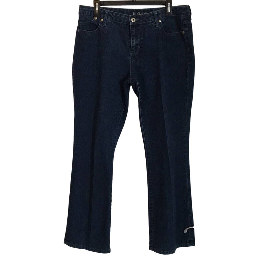 Vintage Silo Works, 34” Waist, Medium Rise Dark Wash Bootcut Jeans